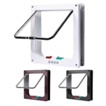 Puppy Kitten Safety In&Out Pet Door with 4 Way Security Lock Dog Cat Kitten Flap Door Transparent Thin Cat Door Safety Pet Door - Image 3