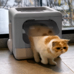 Full Enclosed Cat Toilet Litter Box in Grey - Image 2