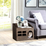 Wooden Cat Cave Bed Furniture Kitten Sleep Lounge House Bed with Cushion Pad Litter Box for Indoor Cats - Image 4