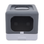 Full Enclosed Cat Toilet Litter Box in Grey - Image 3