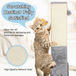 79Cm Tall Cat Scratching Post with Balls Massage Brush and Carpet Base - Image 7