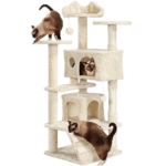 Cat Tree Cat Tower Cat Condo with Scratching Posts & Ladder for Cats Kittens - Image 2