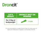 Droncit Spot on Wormer for Cats 4 Pipettes - 4 Month Tapeworm Worming Treatment - Image 5