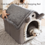 Pet Cat Kitten Dog Beds Igloo Fleece Bed Pyramid Cozy Washable Warm House Cave - Image 4