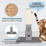79Cm Tall Cat Scratching Post with Balls Massage Brush and Carpet Base - Image 2