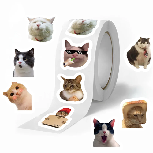 500pcs Cartoon Meme Cat Stickers For School Reward Stickers Classroom