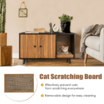 Wooden Storage Cabinet with Cat Little Box Enclosure - Image 5