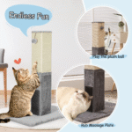 79Cm Tall Cat Scratching Post with Balls Massage Brush and Carpet Base - Image 5