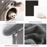 Pet Cat Kitten Dog Beds Igloo Fleece Bed Pyramid Cozy Washable Warm House Cave - Image 12