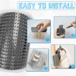 4X Cat Self Groomer Brush Wall Corner Grooming Brush Massage Hair Comb Scratcher - Image 4