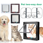 Puppy Kitten Safety In&Out Pet Door with 4 Way Security Lock Dog Cat Kitten Flap Door Transparent Thin Cat Door Safety Pet Door - Image 2