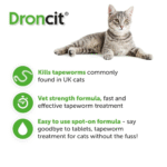 Droncit Spot on Wormer for Cats 4 Pipettes - 4 Month Tapeworm Worming Treatment - Image 4
