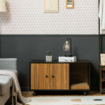 Wooden Storage Cabinet with Cat Little Box Enclosure - Image 2